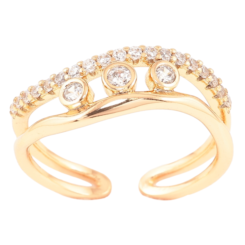 Каблучка Xuping Позолота 18K «Візерунок з цирконієм» фото №2