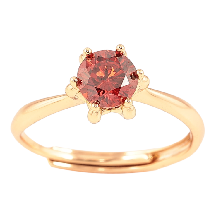 Кольцо Xuping Позолота 18K Красный фианит в декоративной оправе, ø 6мм фото №4