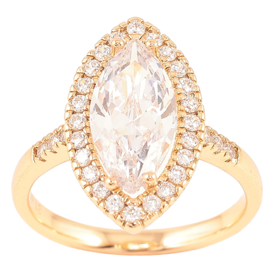 Кольцо Xuping Позолота 18K Фианит в обрамлении циркония фото №1