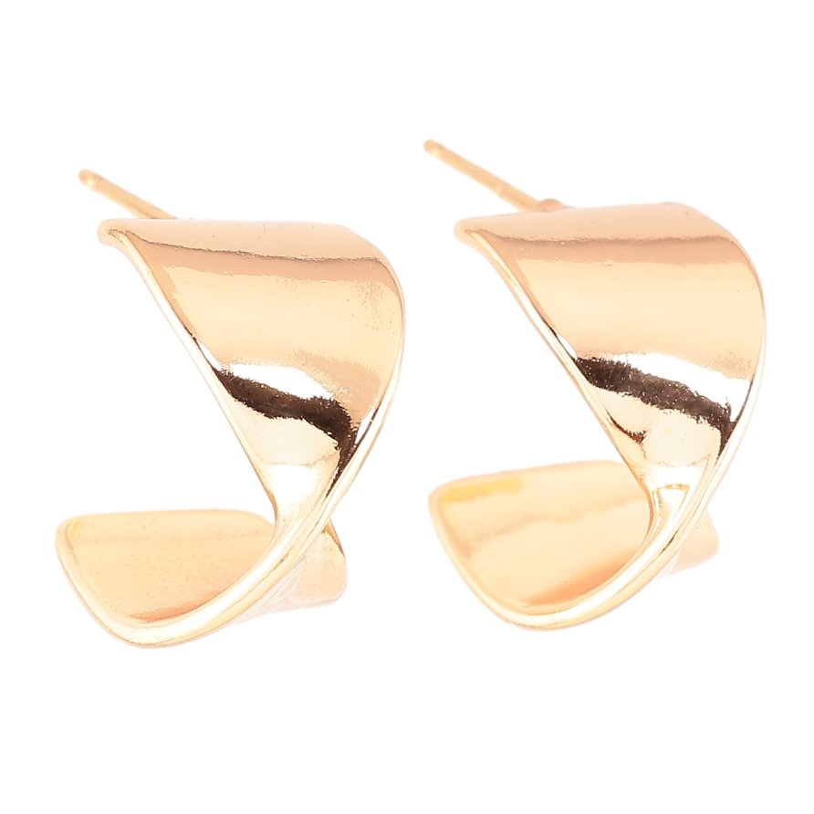 Сережки Xuping Позолота 18K пусети «Декоративні дуги» візерунок на один бік фото №1