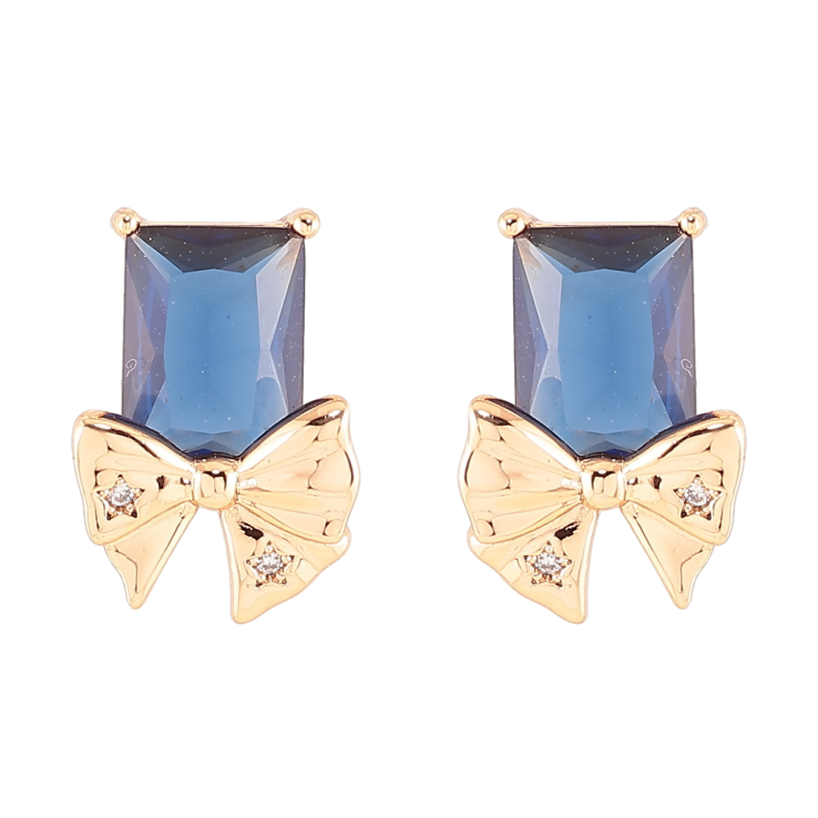 Сережки Xuping Позолота 18K пусети «Сині фіаніти з бантами» фото №25 Сережки Xuping Позолота 18K пусети «Сині фіаніти з бантами» фото №25