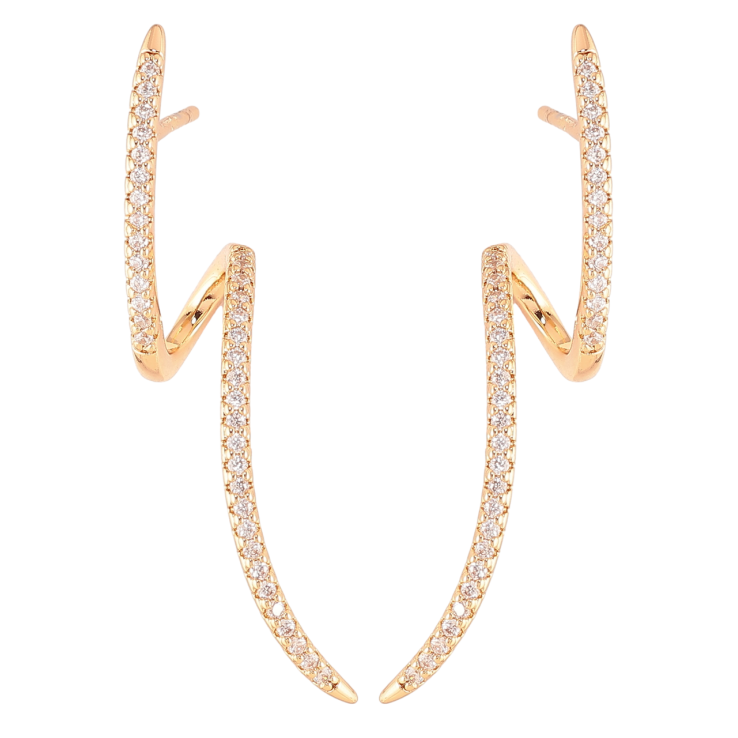 Сережки Xuping Позолота 18K пусети «Кручені доріжки цирконію» фото №24 Сережки Xuping Позолота 18K пусети «Кручені доріжки цирконію» фото №24