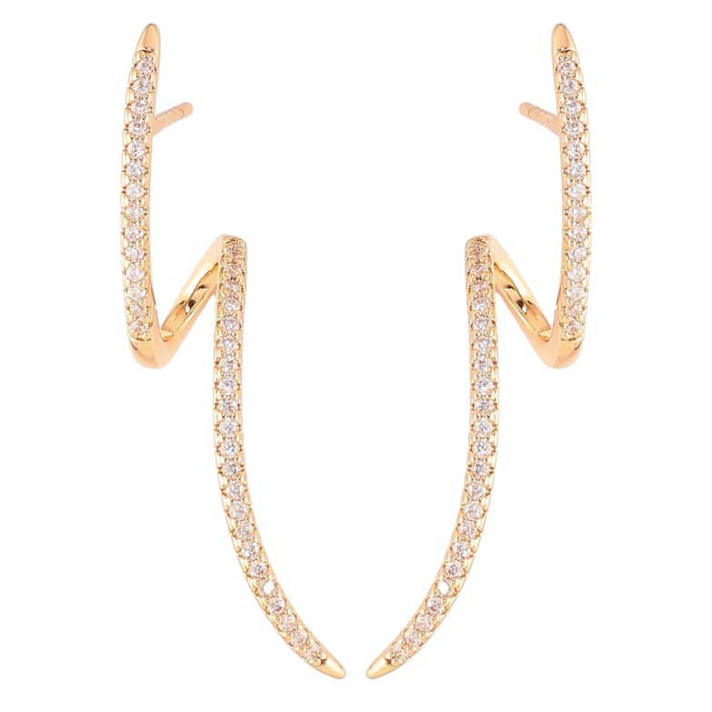 Серьги Xuping Позолота 18K пусеты Витые дорожки циркония фото №1 Серьги Xuping Позолота 18K пусеты Витые дорожки циркония фото №1