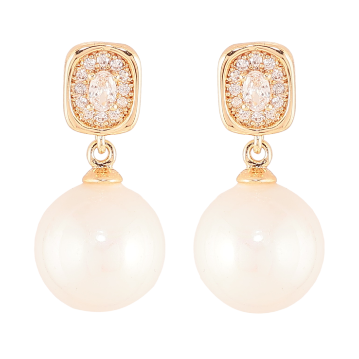 Сережки Xuping Позолота 18K пусети «Перлинні підвіски» фото №22 Сережки Xuping Позолота 18K пусети «Перлинні підвіски» фото №22