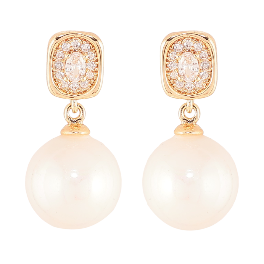 Сережки Xuping Позолота 18K пусети «Перлинні підвіски» фото №1 Сережки Xuping Позолота 18K пусети «Перлинні підвіски» фото №1