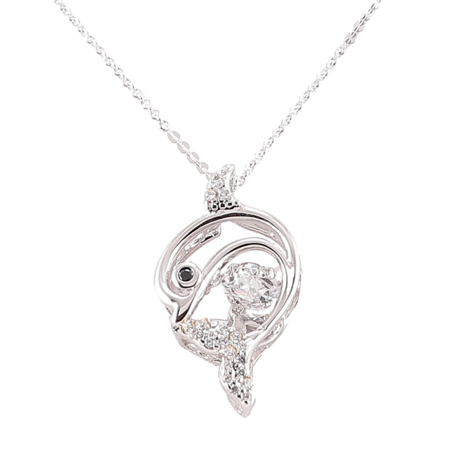 Кулон на цепочке Xuping Родий Дельфин с Танцующим кристаллом длина 42-47см х 1мм фото №1 Кулон на цепочке Xuping Родий Дельфин с Танцующим кристаллом длина 42-47см х 1мм фото №1