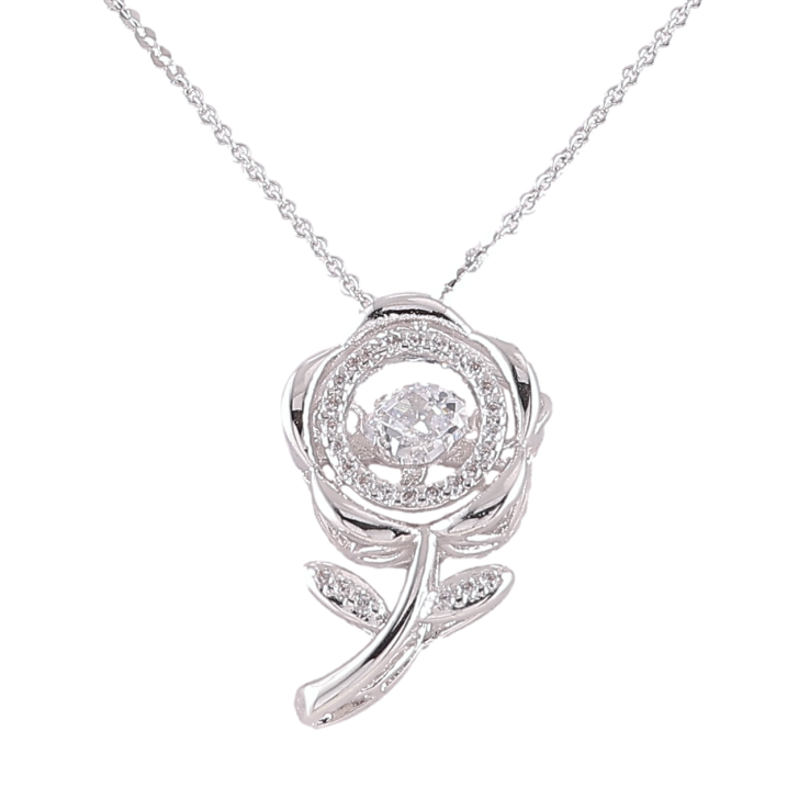 Кулон на ланцюжку Xuping Родій «Квітка з “Танцюючим кристалом” довжина 41-46см х 1мм фото №13