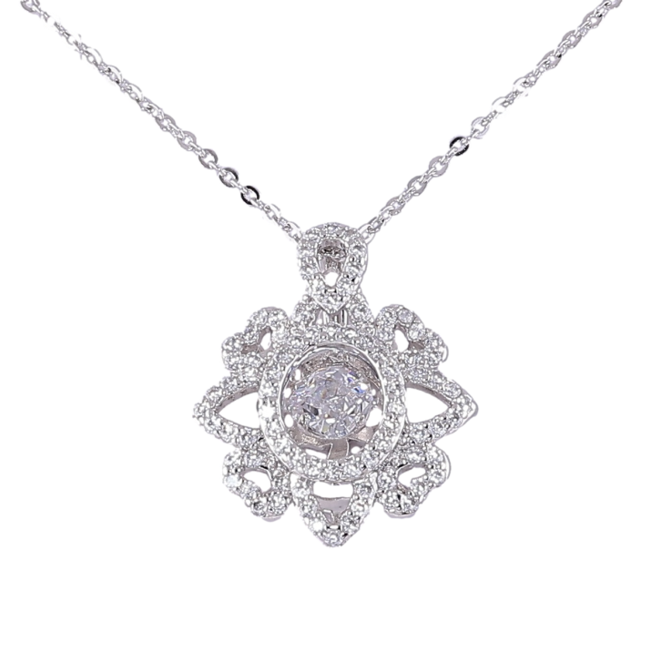 Кулон на ланцюжку Xuping Родій «Квітка з “Танцюючим кристалом” довжина 41-47см х 1мм фото №23