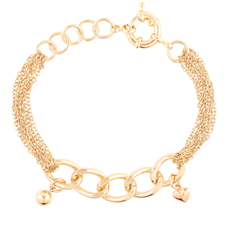 Браслет Xuping Позолота 18K Комбинированная цепочка с подвесками размер 20см х 8-10мм фото №23