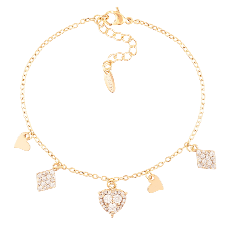 Браслет Xuping Позолота 18K «Ланцюжок з підвісками» розмір з доп.ланцюжком 17-20.5см х 1мм фото №1