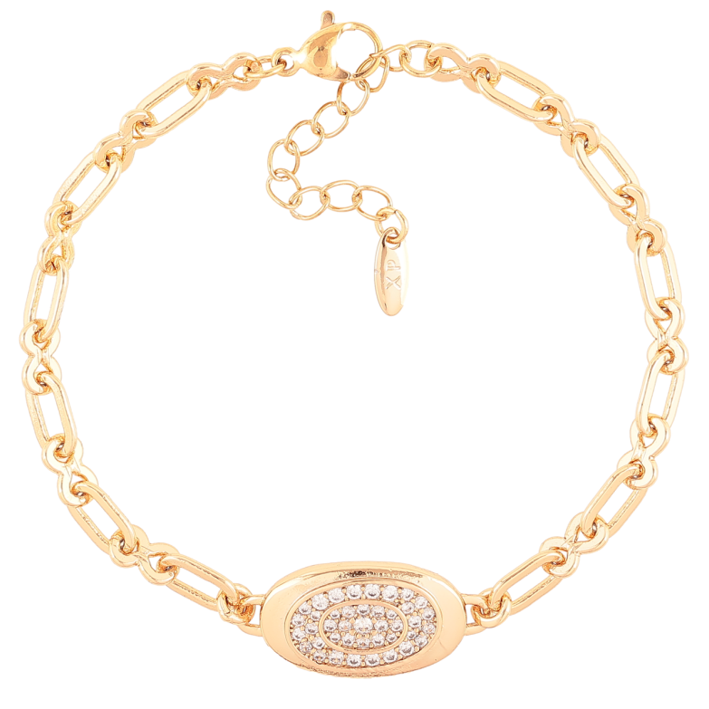 Браслет Xuping Позолота 18K Цепочка и вставка с цирконием размер с доп.цепочкой 17-20см х 4мм фото №1