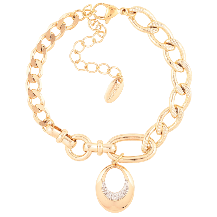 Браслет Xuping Позолота 18K Комбинированная цепочка с подвеской размер с доп.цепочкой 16-21см х 6-8мм фото №15