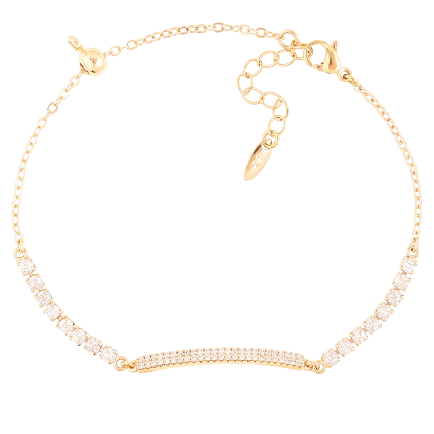 Браслет Xuping Позолота 18K Цепочка с цирконием размер с доп.цепочкой и бегунок 12(20)-23см х 1.5мм фото №1