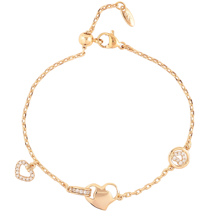 Браслет Xuping Позолота 18K Цепочка с сердечками размер с бегунком 12-19см х 2мм фото №4