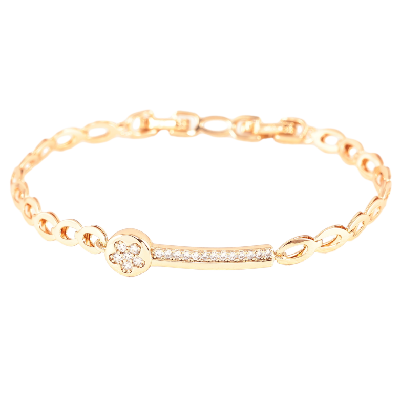 Браслет Xuping Позолота 18K Узор с цирконием размер с доп.замком 17,19см х 5мм фото №1