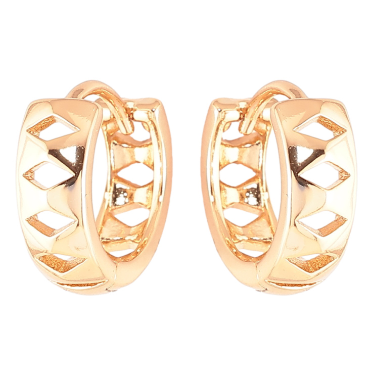 Серьги Xuping Позолота 18K колечки Резной узор фото №2