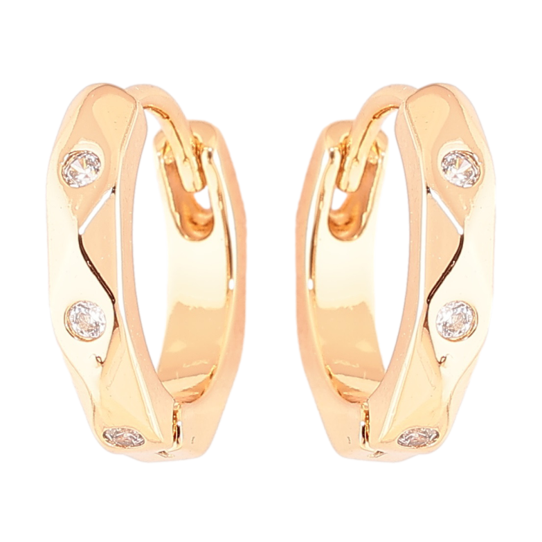 Сережки Xuping Позолота 18K колечка «Візерунок з вставками цирконієм» фото №1