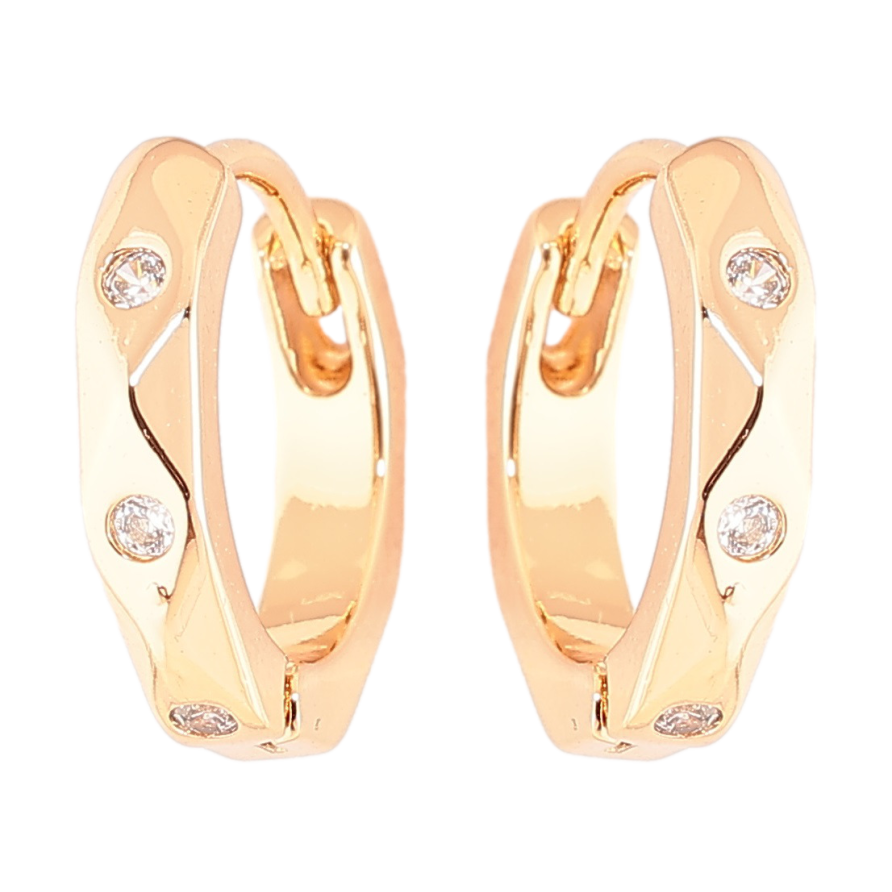 Сережки Xuping Позолота 18K колечка «Візерунок з вставками цирконієм» фото №1