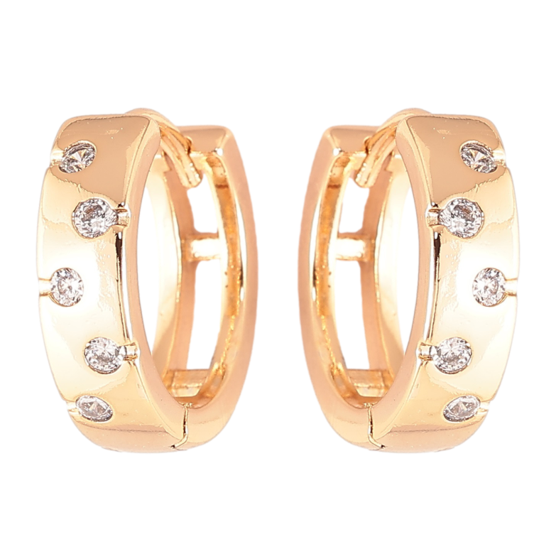 Сережки Xuping Позолота 18K колечка «Вставки цирконію» фото №1 Сережки Xuping Позолота 18K колечка «Вставки цирконію» фото №1