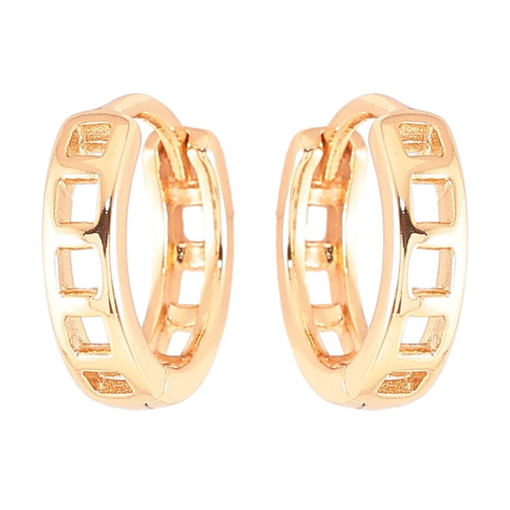 Серьги Xuping Позолота 18K колечки Резной узор фото №25