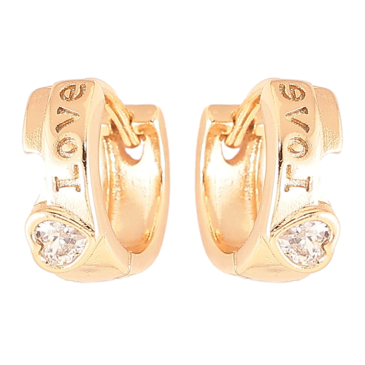 Серьги Xuping Позолота 18K колечки Love с кристальными сердечками фото №13 Серьги Xuping Позолота 18K колечки Love с кристальными сердечками фото №13