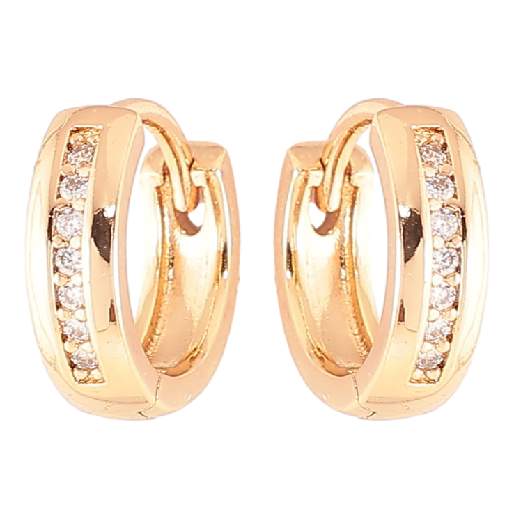 Серьги Xuping Позолота 18K колечки Дорожки циркония фото №17