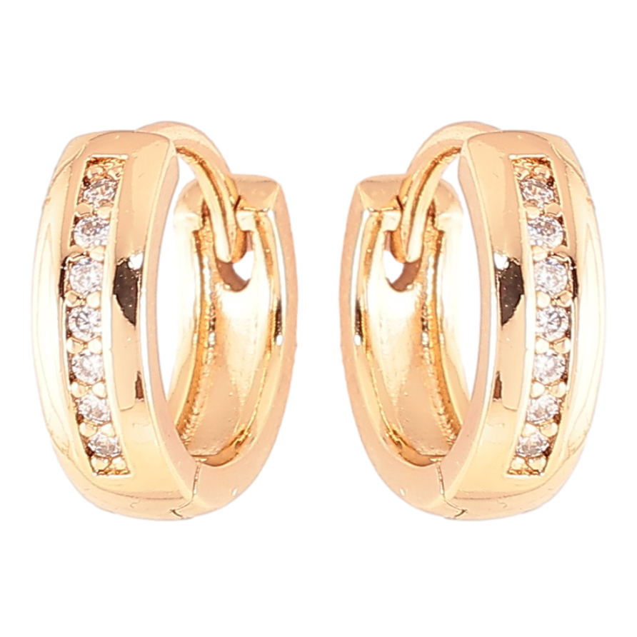 Серьги Xuping Позолота 18K колечки Дорожки циркония фото №1 Серьги Xuping Позолота 18K колечки Дорожки циркония фото №1