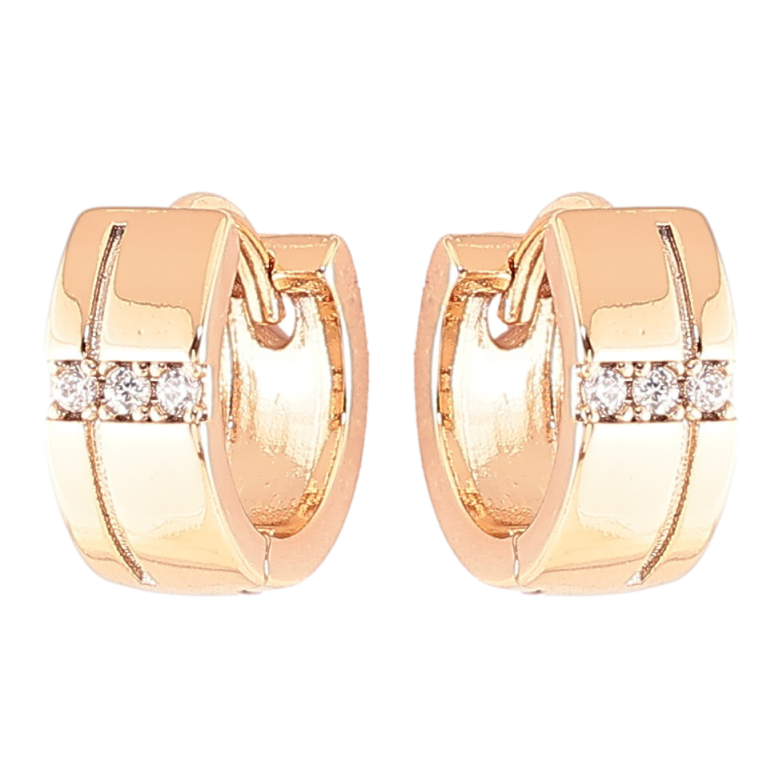 Серьги Xuping Позолота 18K колечки Узор с цирконием фото №3 Серьги Xuping Позолота 18K колечки Узор с цирконием фото №3