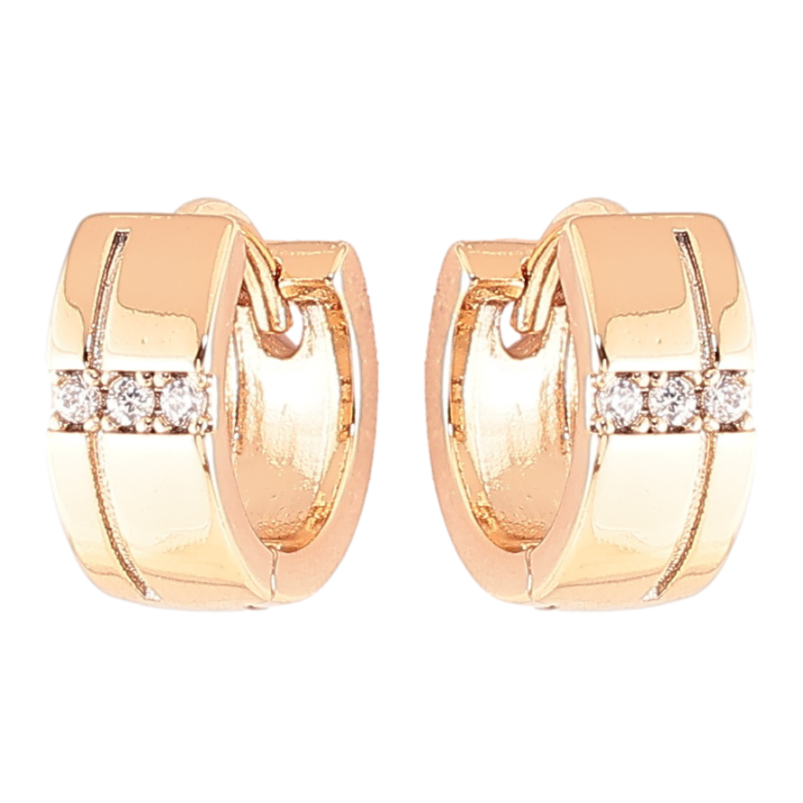 Серьги Xuping Позолота 18K колечки Узор с цирконием фото №1 Серьги Xuping Позолота 18K колечки Узор с цирконием фото №1