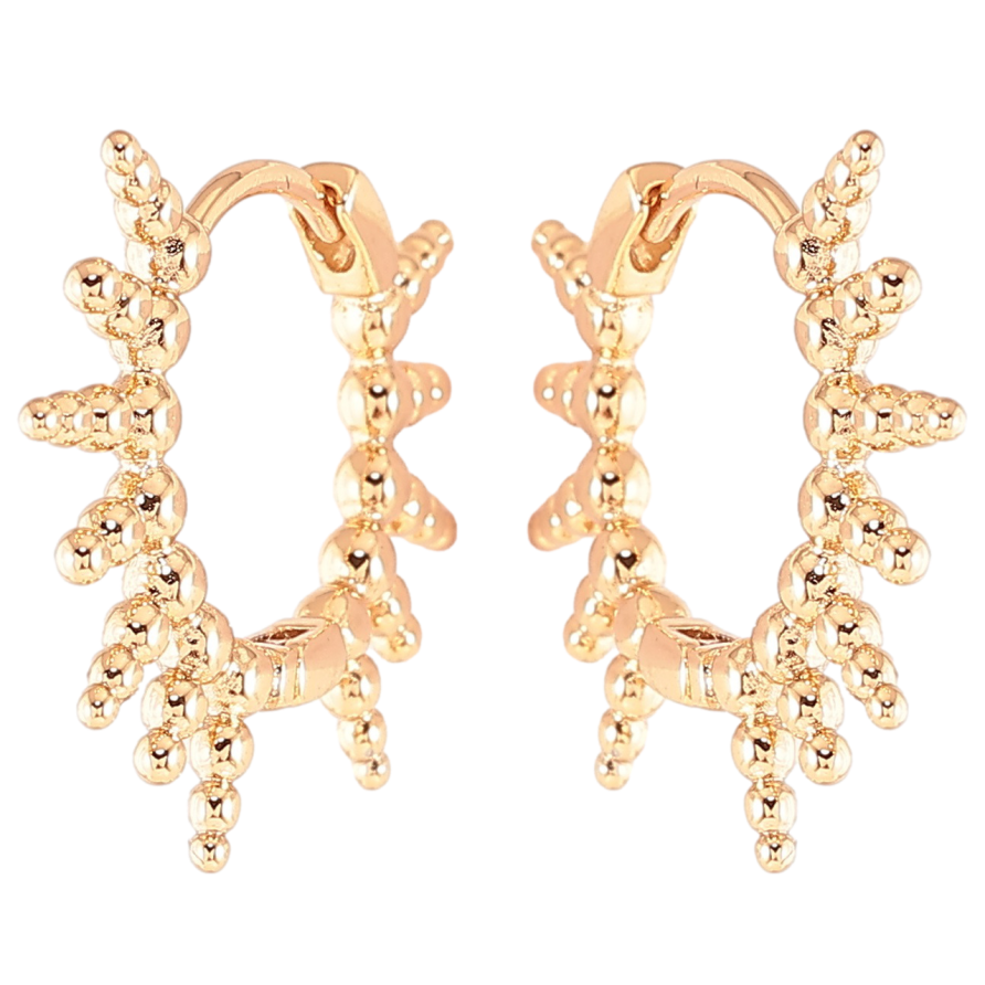 Сережки Xuping Позолота 18K колечка «Декоративний візерунок» фото №1 Сережки Xuping Позолота 18K колечка «Декоративний візерунок» фото №1