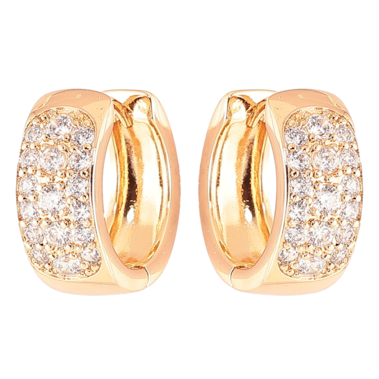 Серьги Xuping Позолота 18K колечки Инкрустация цирконием фото №11