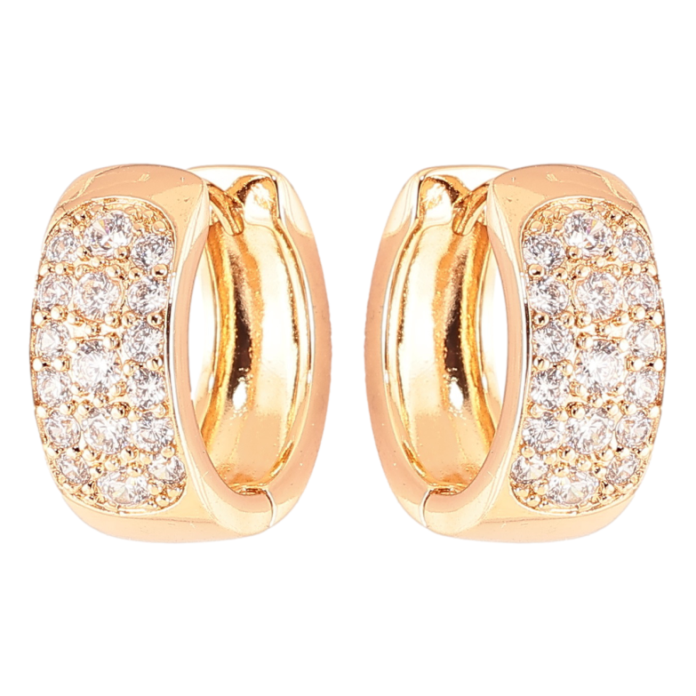 Серьги Xuping Позолота 18K колечки Инкрустация цирконием фото №1