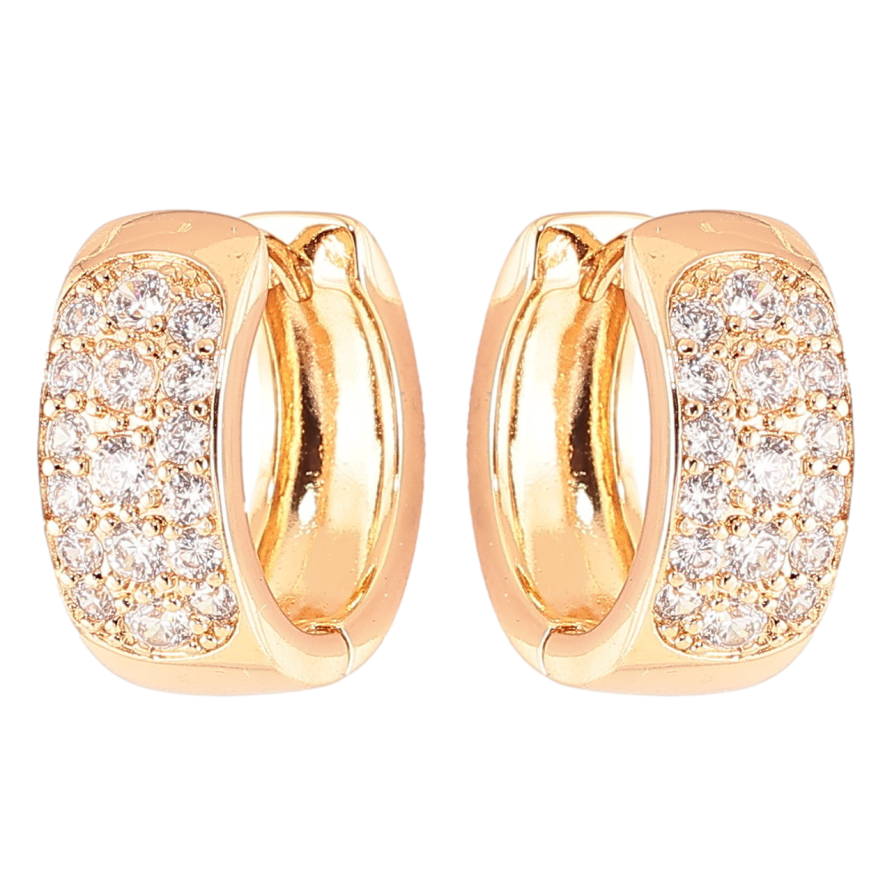 Серьги Xuping Позолота 18K колечки Инкрустация цирконием фото №1