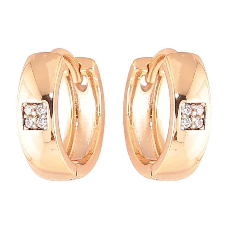 Серьги Xuping Позолота 18K колечки Узор цирконием фото №8