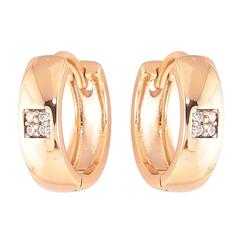 Серьги Xuping Позолота 18K колечки Узор цирконием фото №6