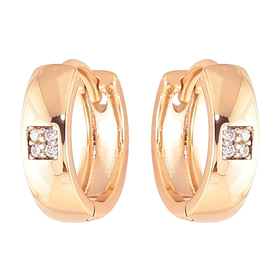 Серьги Xuping Позолота 18K колечки Узор цирконием фото №1