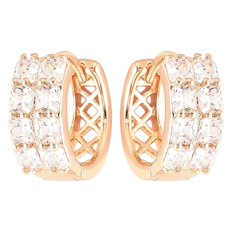 Серьги Xuping Позолота 18K колечки Инкрустация цирконием фото №1 Серьги Xuping Позолота 18K колечки Инкрустация цирконием фото №1