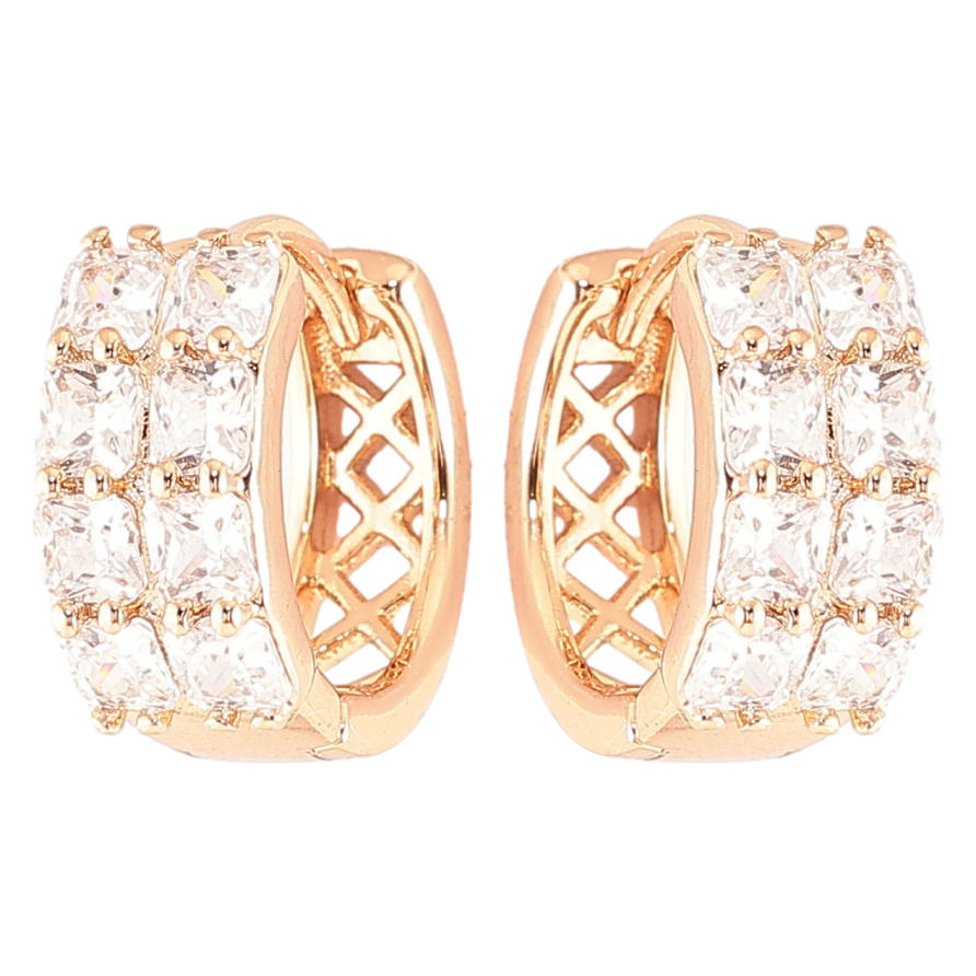 Серьги Xuping Позолота 18K колечки Инкрустация цирконием фото №1 Серьги Xuping Позолота 18K колечки Инкрустация цирконием фото №1