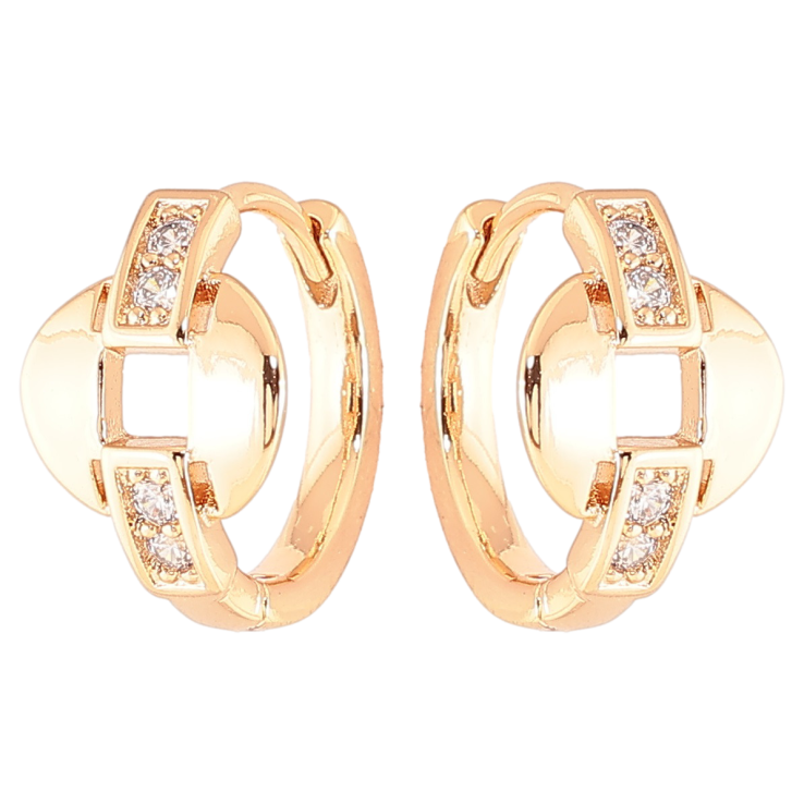 Серьги Xuping Позолота 18K колечки Узор с цирконием фото №19