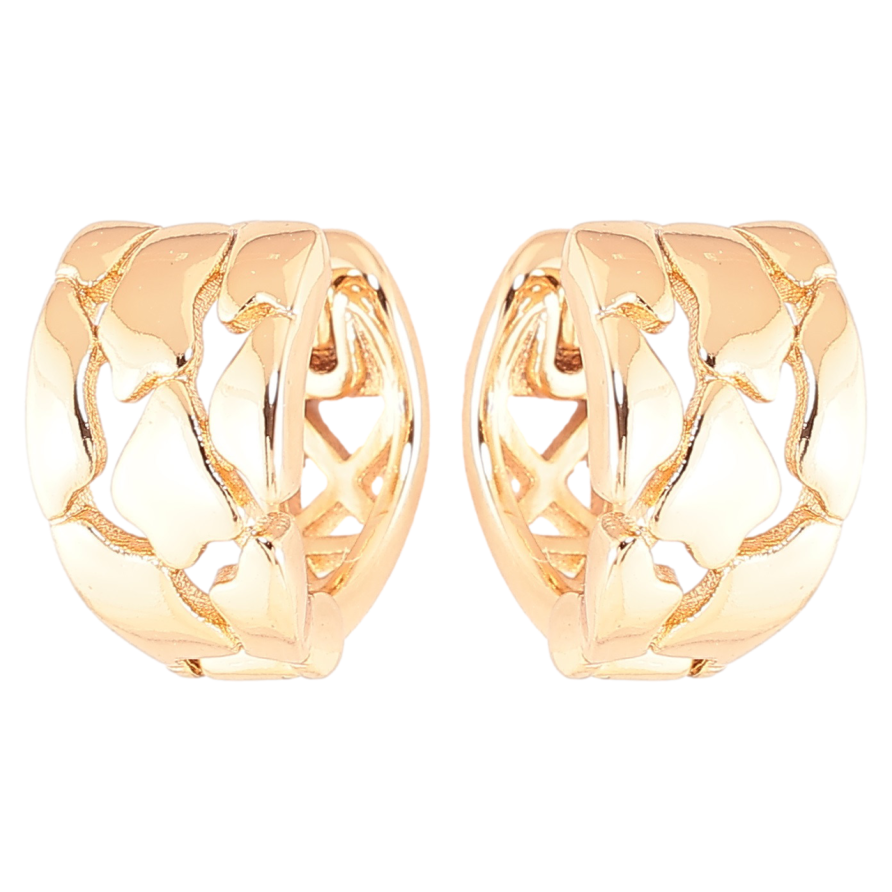 Серьги Xuping Позолота 18K колечки Декоративный резной узор фото №1 Серьги Xuping Позолота 18K колечки Декоративный резной узор фото №1