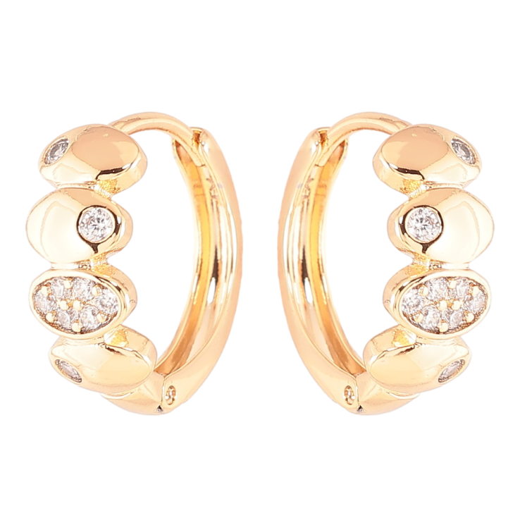 Серьги Xuping Позолота 18K колечки Узор с цирконием фото №20