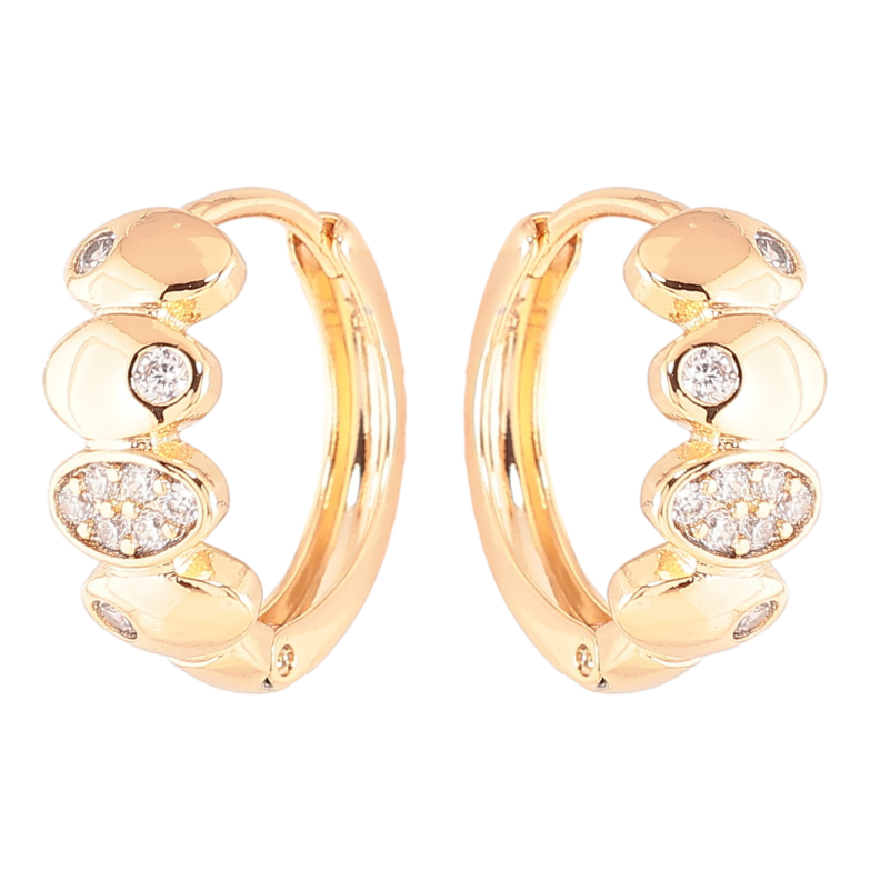 Серьги Xuping Позолота 18K колечки Узор с цирконием фото №1