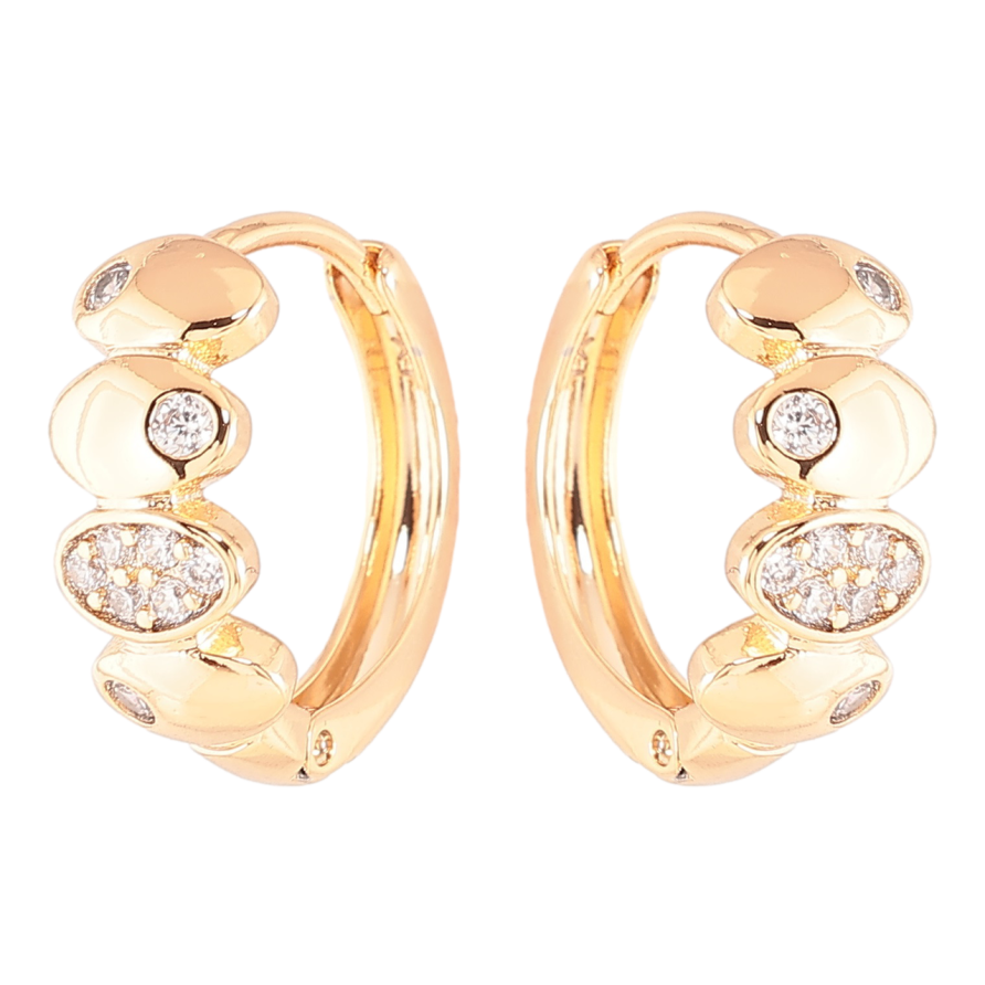 Серьги Xuping Позолота 18K колечки Узор с цирконием фото №1