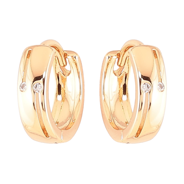 Серьги Xuping Позолота 18K колечки Узор с вставками циркония фото №15