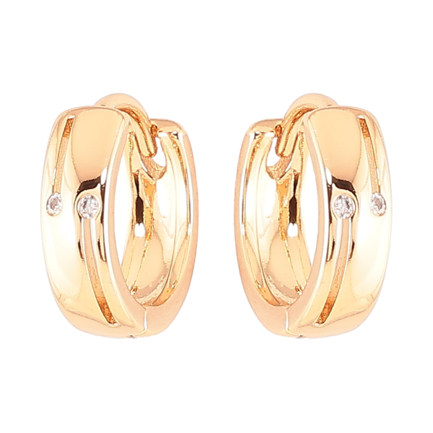 Серьги Xuping Позолота 18K колечки Узор с вставками циркония фото №1