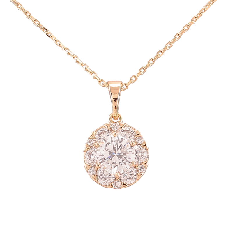 Кулон на ланцюжку Xuping Позолота 18K «Інкрустація цирконієм» довжина 40-46см х 1мм фото №1