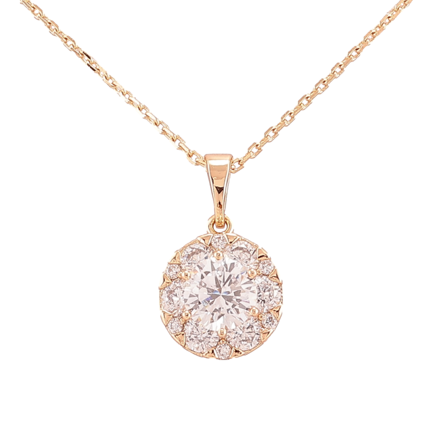 Кулон на ланцюжку Xuping Позолота 18K «Інкрустація цирконієм» довжина 40-46см х 1мм фото №1