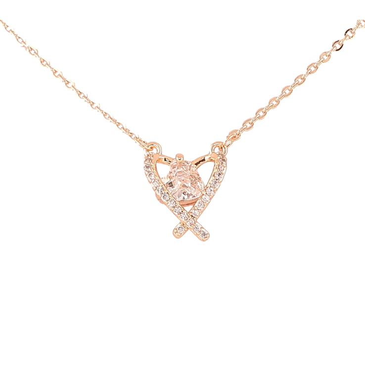Підвіска на ланцюжку Xuping Позолота 18K «Декоративне сердечко з цирконієм» довжина 47,57см х 1мм фото №7