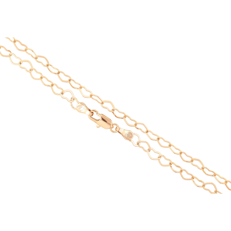 Цепочка Xuping Позолота 18K Плетение Сердечки длинна 55см х 4мм фото №1