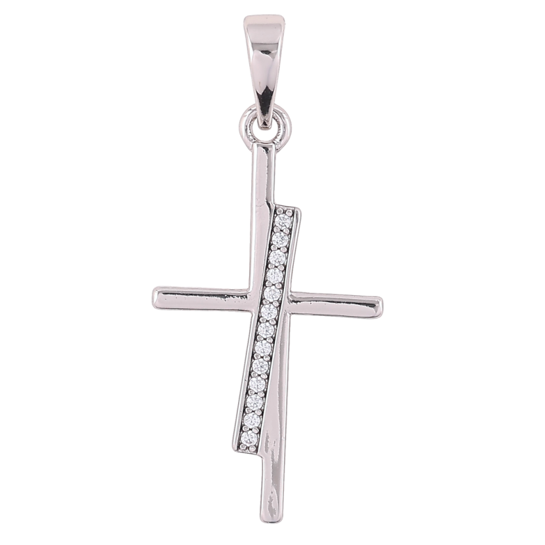 Кулон Xuping Родий Крест с цирконием для цепочки до 6мм фото №1